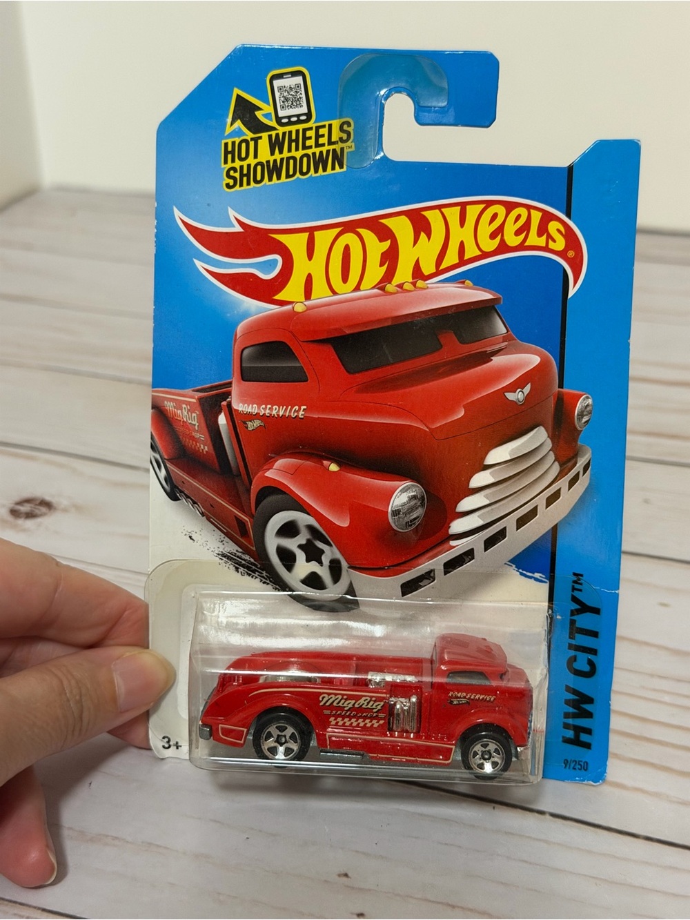 2015 Hot Wheels #9 HW City-HW City Works MIG RIG Red Variation w/Chrome 5 Spokes